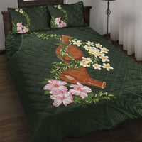 Aloha Hawaii Ipu Gourd Mix Maile Lei Quilt Bed Set Sage Green LT7 Sage Green - Polynesian Pride