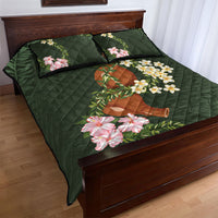 Aloha Hawaii Ipu Gourd Mix Maile Lei Quilt Bed Set Sage Green LT7 - Polynesian Pride