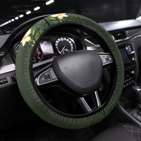 Aloha Hawaii Ipu Gourd Mix Maile Lei Steering Wheel Cover Sage Green LT7 Universal Fit Sage Green - Polynesian Pride