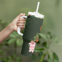 Aloha Hawaii Ipu Gourd Mix Maile Lei Tumbler With Handle Sage Green LT7 - Polynesian Pride