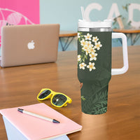 Aloha Hawaii Ipu Gourd Mix Maile Lei Tumbler With Handle Sage Green LT7 - Polynesian Pride