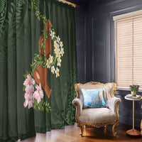 Aloha Hawaii Ipu Gourd Mix Maile Lei Window Curtain Sage Green LT7 - Polynesian Pride