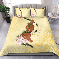 Aloha Hawaii Ipu Gourd Mix Kukui Nut Lei Bedding Set Lemon Yellow LT7 - Polynesian Pride
