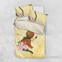 Aloha Hawaii Ipu Gourd Mix Kukui Nut Lei Bedding Set Lemon Yellow LT7 US Twin 172cm x 218cm Lemon Yellow - Polynesian Pride