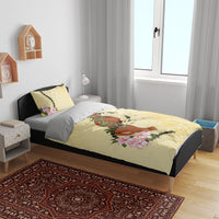 Aloha Hawaii Ipu Gourd Mix Kukui Nut Lei Bedding Set Lemon Yellow LT7 - Polynesian Pride