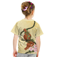 Aloha Hawaii Ipu Gourd Mix Kukui Nut Lei Kid T Shirt Lemon Yellow LT7 - Polynesian Pride