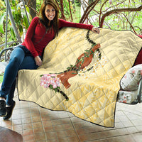 Aloha Hawaii Ipu Gourd Mix Kukui Nut Lei Quilt Lemon Yellow LT7 - Polynesian Pride