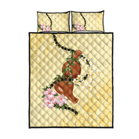 Aloha Hawaii Ipu Gourd Mix Kukui Nut Lei Quilt Bed Set Lemon Yellow LT7 - Polynesian Pride
