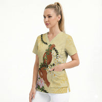 Aloha Hawaii Ipu Gourd Mix Kukui Nut Lei Scrub Top Lemon Yellow LT7 - Polynesian Pride