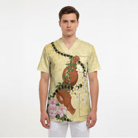 Aloha Hawaii Ipu Gourd Mix Kukui Nut Lei Scrub Top Lemon Yellow LT7 - Polynesian Pride