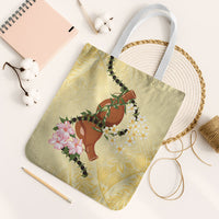 Aloha Hawaii Ipu Gourd Mix Kukui Nut Lei Tote Bag Lemon Yellow LT7 White Strap One Size Lemon Yellow - Polynesian Pride