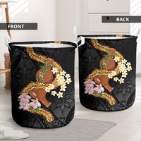 Aloha Hawaii Ipu Gourd Mix ʻĀkulikuli Lei Laundry Basket Obsidian Black LT7 - Polynesian Pride