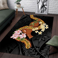 Aloha Hawaii Ipu Gourd Mix ʻĀkulikuli Lei Area Rug Obsidian Black LT7 Obsidian Black - Polynesian Pride
