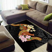 Aloha Hawaii Ipu Gourd Mix ʻĀkulikuli Lei Area Rug Obsidian Black LT7 - Polynesian Pride