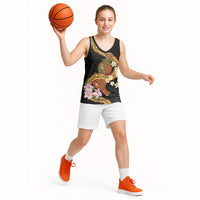 Aloha Hawaii Ipu Gourd Mix ʻĀkulikuli Lei Basketball Jersey Obsidian Black LT7 - Polynesian Pride