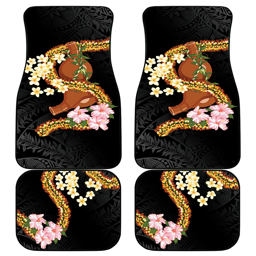 Aloha Hawaii Ipu Gourd Mix ʻĀkulikuli Lei Car Mats Obsidian Black LT7 - Polynesian Pride