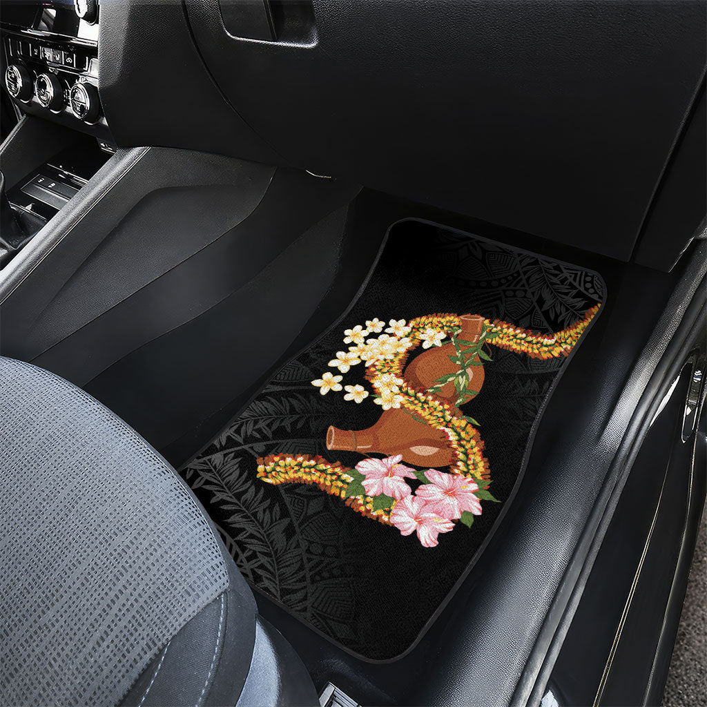 Aloha Hawaii Ipu Gourd Mix ʻĀkulikuli Lei Car Mats Obsidian Black LT7 - Polynesian Pride