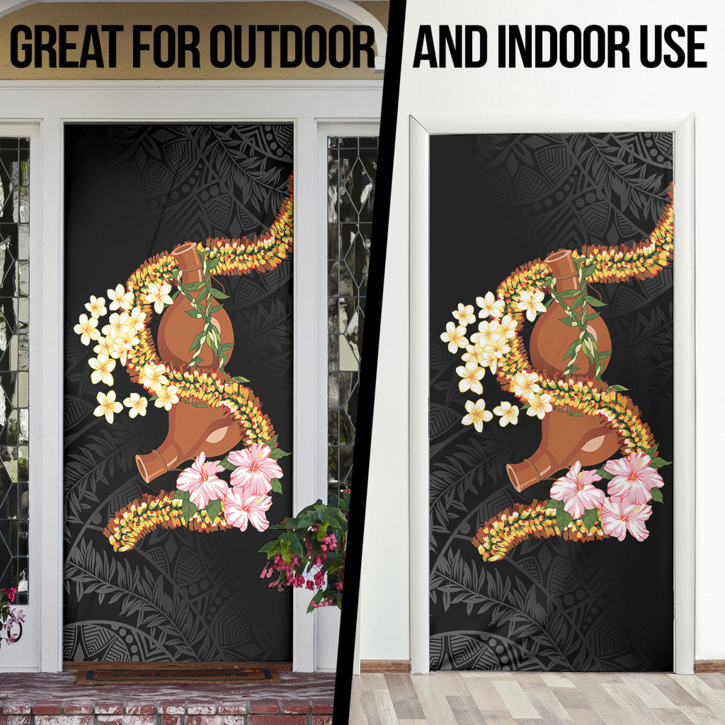Aloha Hawaii Ipu Gourd Mix ʻĀkulikuli Lei Door Cover Obsidian Black LT7 - Polynesian Pride