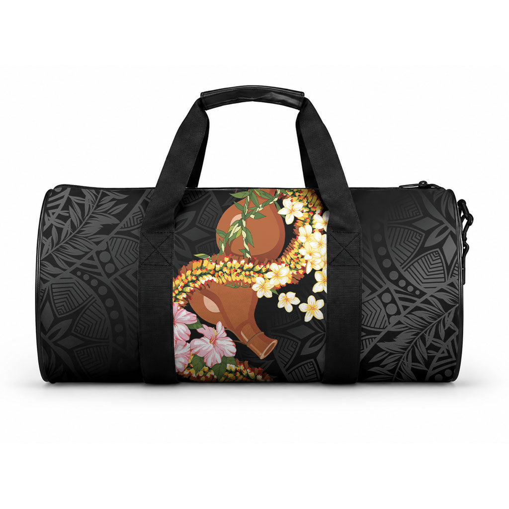 Aloha Hawaii Ipu Gourd Mix ʻĀkulikuli Lei Duffle Bag Obsidian Black LT7 One size Obsidian Black - Polynesian Pride