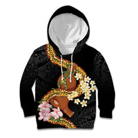 Aloha Hawaii Ipu Gourd Mix ʻĀkulikuli Lei Kid Hoodie Obsidian Black LT7 Hoodie Obsidian Black - Polynesian Pride