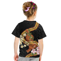 Aloha Hawaii Ipu Gourd Mix ʻĀkulikuli Lei Kid T Shirt Obsidian Black LT7 - Polynesian Pride