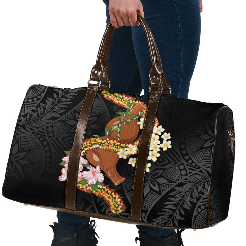 Aloha Hawaii Ipu Gourd Mix ʻĀkulikuli Lei Travel Bag Obsidian Black LT7 - Polynesian Pride