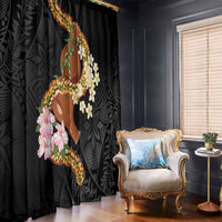 Aloha Hawaii Ipu Gourd Mix ʻĀkulikuli Lei Window Curtain Obsidian Black LT7 - Polynesian Pride