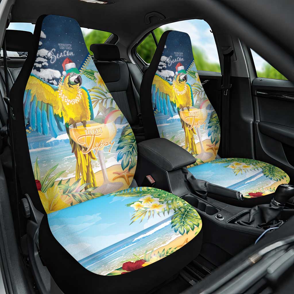 Funny Tropical Christmas Car Seat Cover Tis The Season To Get Tipsy LT7 One Size Colorful - Polynesian Pride
