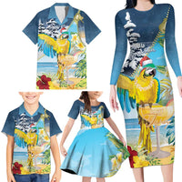 Funny Tropical Christmas Family Matching Long Sleeve Bodycon Dress and Hawaiian Shirt Tis The Season To Get Tipsy LT7 - Polynesian Pride