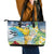 Funny Tropical Christmas Leather Tote Bag Tis The Season To Get Tipsy