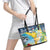 Funny Tropical Christmas Leather Tote Bag Tis The Season To Get Tipsy