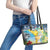 Funny Tropical Christmas Leather Tote Bag Tis The Season To Get Tipsy