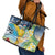 Funny Tropical Christmas Leather Tote Bag Tis The Season To Get Tipsy