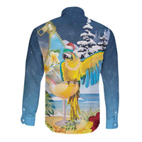 Funny Tropical Christmas Long Sleeve Button Shirt Tis The Season To Get Tipsy