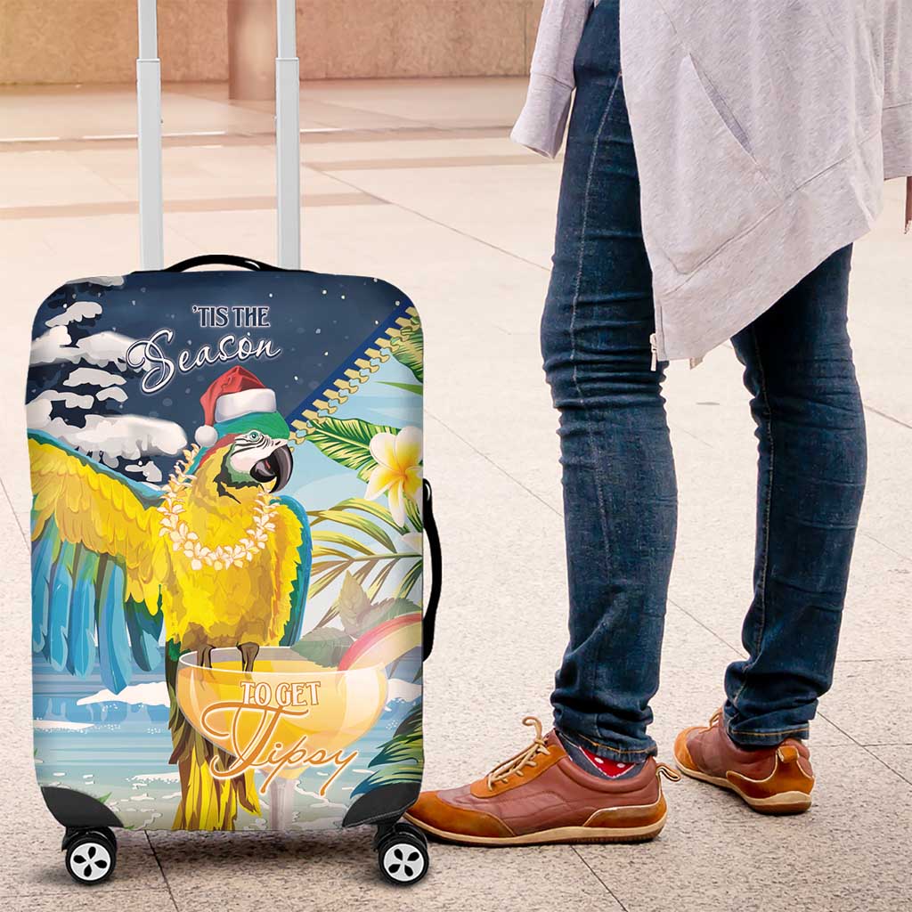 Funny Tropical Christmas Luggage Cover Tis The Season To Get Tipsy LT7 Colorful - Polynesian Pride
