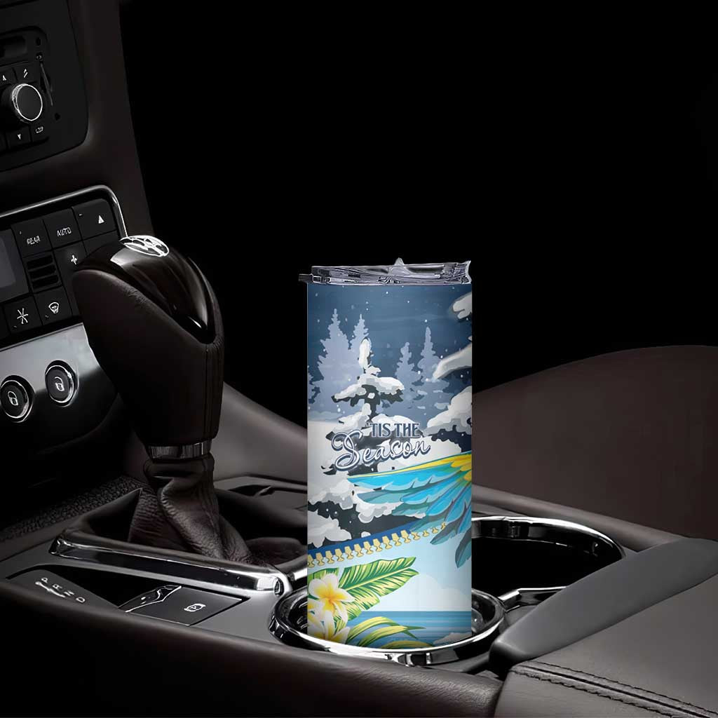 Funny Tropical Christmas Skinny Tumbler Tis The Season To Get Tipsy LT7 - Polynesian Pride