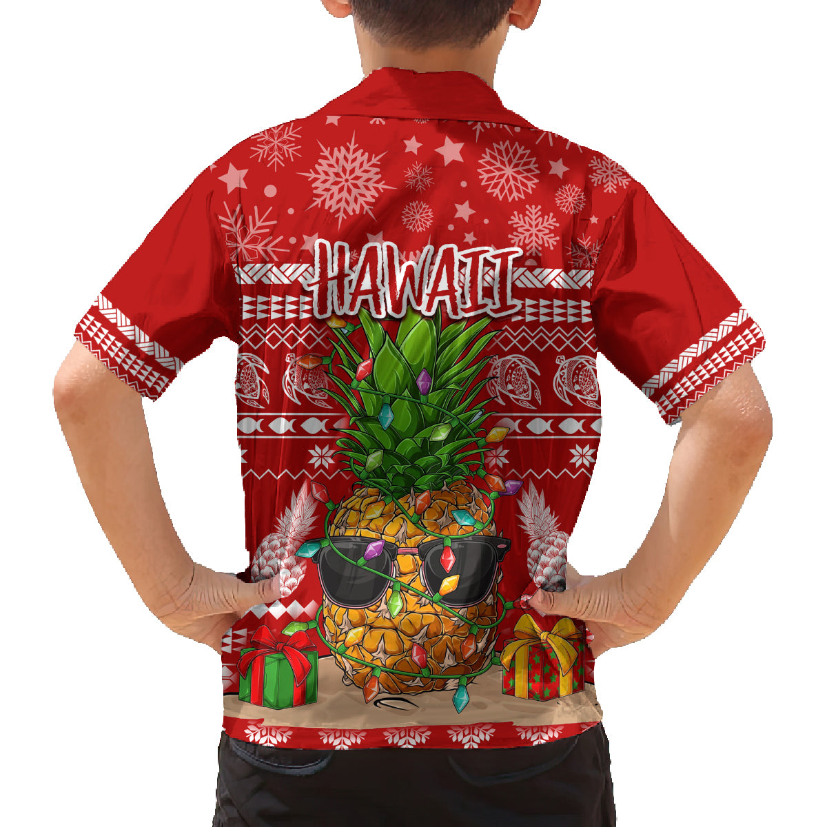 Hawaii Pineapple Christmas Family Matching Summer Maxi Dress and Hawaiian Shirt Mele Kalikimaka LT7 - Polynesian Pride