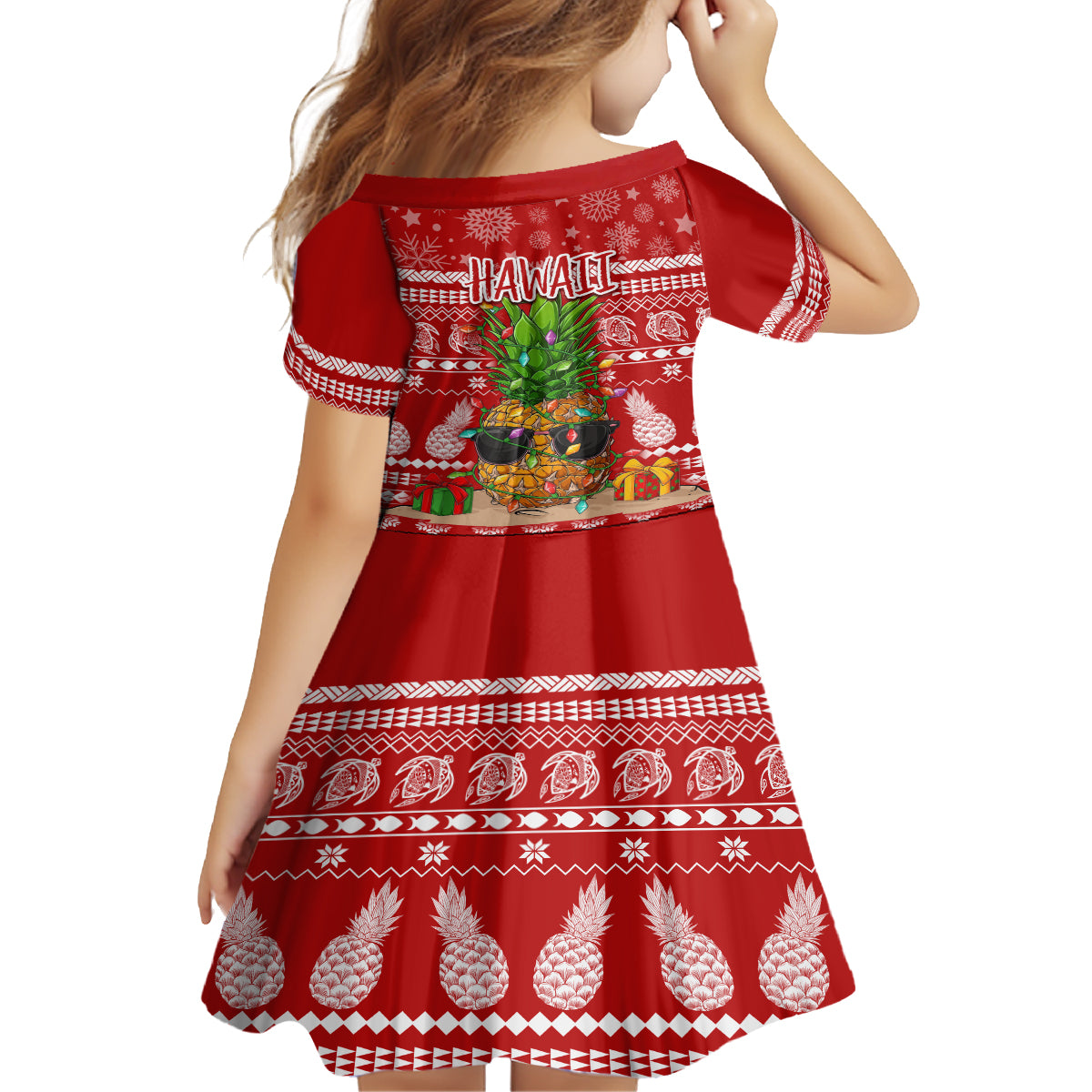 Hawaii Pineapple Christmas Family Matching Summer Maxi Dress and Hawaiian Shirt Mele Kalikimaka LT7 - Polynesian Pride