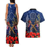 Anzac Couples Matching Tank Maxi Dress and Hawaiian Shirt Ausralia Aboriginal Mix New Zealand Slouch Hats LT7 - Polynesian Pride