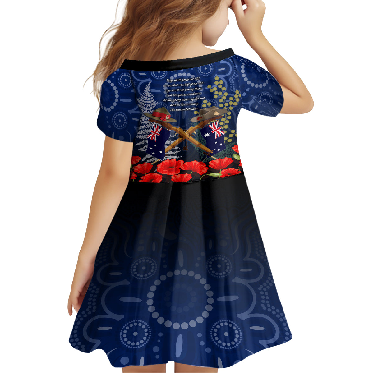Anzac Kid Short Sleeve Dress Ausralia Aboriginal Mix New Zealand Slouch Hats LT7 - Polynesian Pride