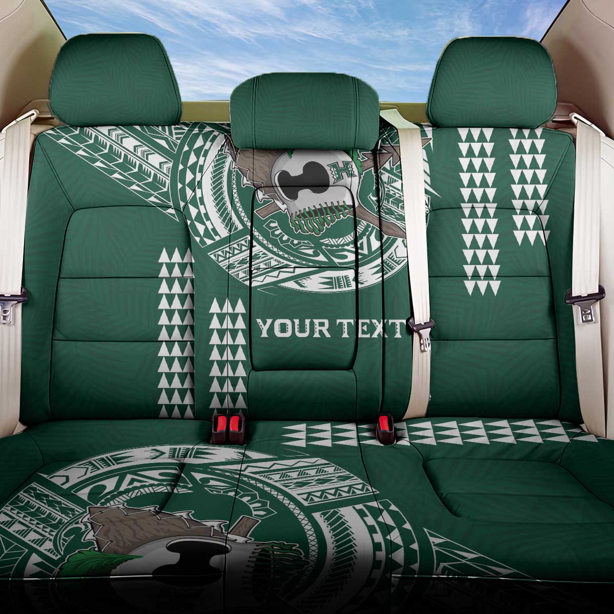 Hawaii Rainbow Warriors Personalized Back Car Seat Cover Kakau Ikakai Laau Pama