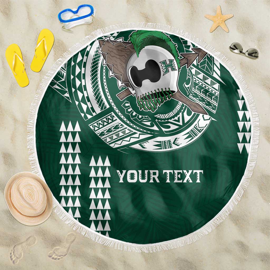 Hawaii Rainbow Warriors Personalized Beach Blanket Kakau Ikakai Laau Pama