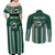 Hawaii Rainbow Warriors Personalized Couples Matching Off Shoulder Maxi Dress and Long Sleeve Button Shirt Kakau Ikakai Laau Pama