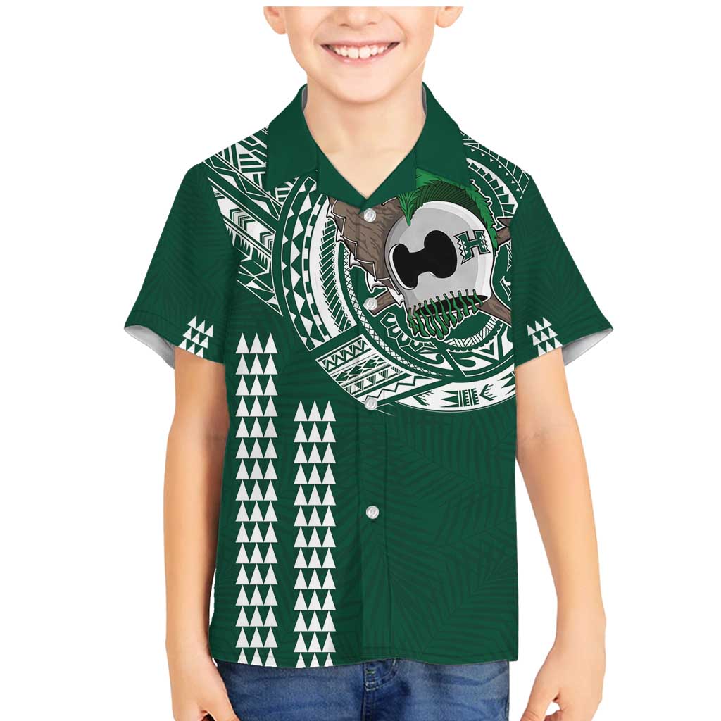 Hawaii Rainbow Warriors Personalized Family Matching Mermaid Dress and Hawaiian Shirt Kakau Ikakai Laau Pama