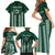 Hawaii Rainbow Warriors Personalized Family Matching Short Sleeve Bodycon Dress and Hawaiian Shirt Kakau Ikakai Laau Pama