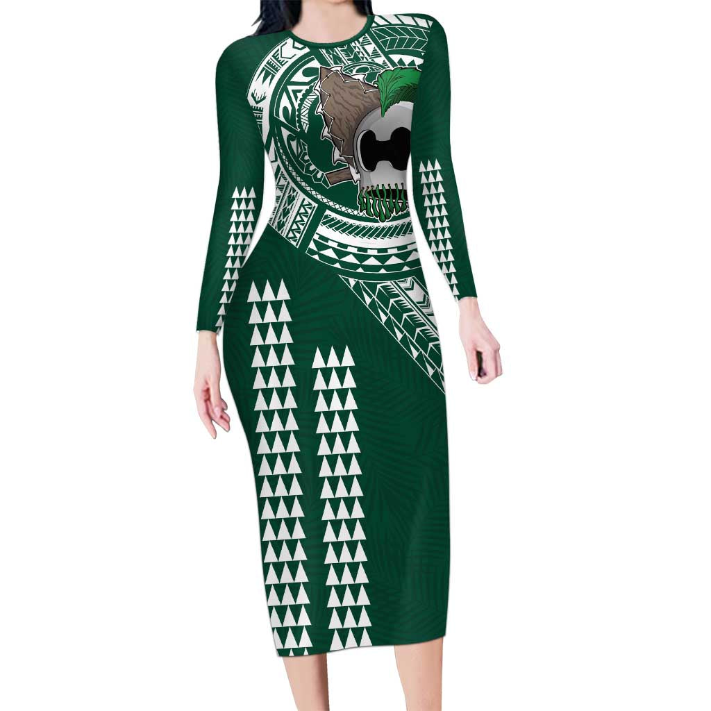 Hawaii Rainbow Warriors Personalized Long Sleeve Bodycon Dress Kakau Ikakai Laau Pama