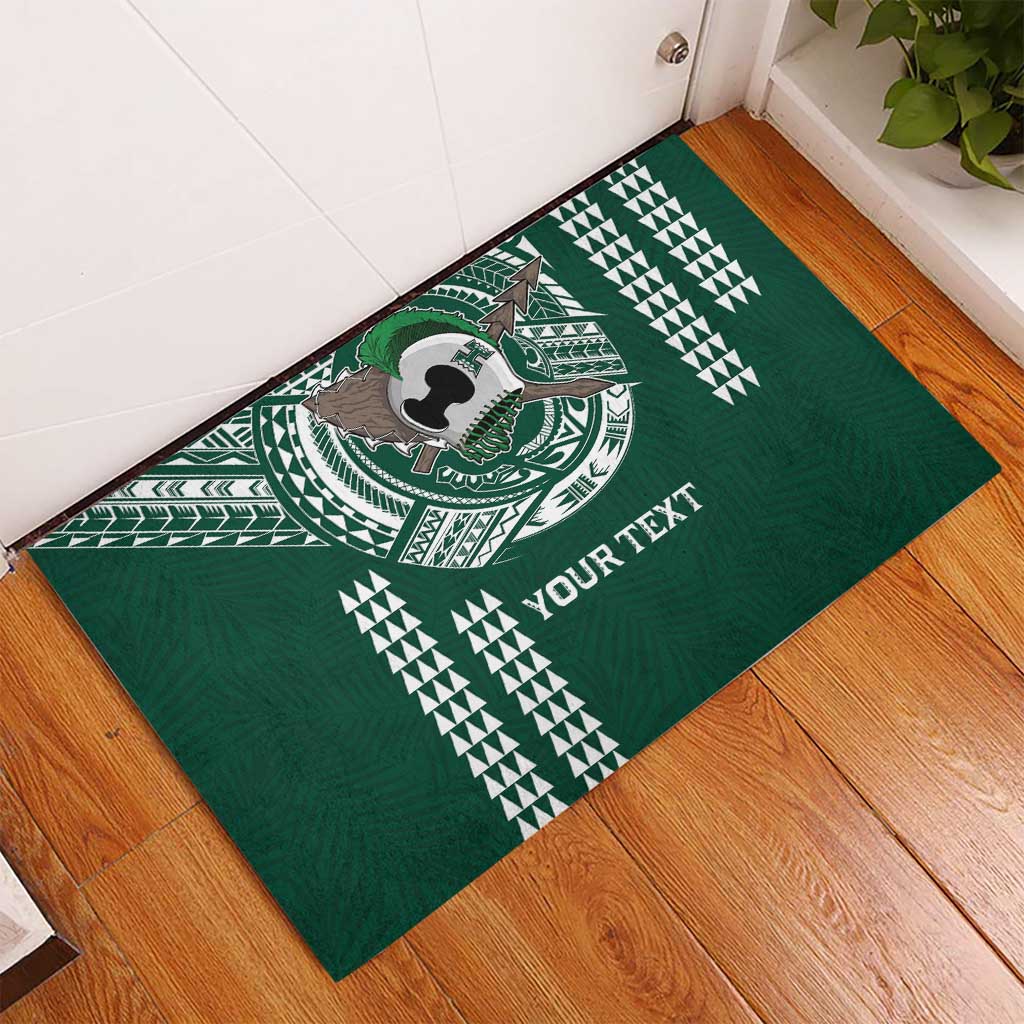 Hawaii Rainbow Warriors Personalized Rubber Doormat Kakau Ikakai Laau Pama