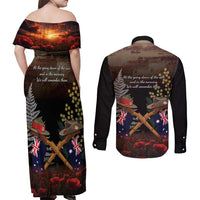 Australia - New Zealand ANZAC Couples Matching Off Shoulder Maxi Dress and Long Sleeve Button Shirt Gallipoli ANZAC Cove Landing LT7 - Polynesian Pride