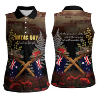 Australia - New Zealand ANZAC Women Sleeveless Polo Shirt Gallipoli ANZAC Cove Landing LT7 - Polynesian Pride
