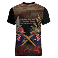 Australia - New Zealand ANZAC Women V-Neck T-Shirt Gallipoli ANZAC Cove Landing LT7 - Polynesian Pride